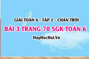 Giải bài 3 trang 70 Toán 6 Tập 1 SGK Chân trời sáng tạo
